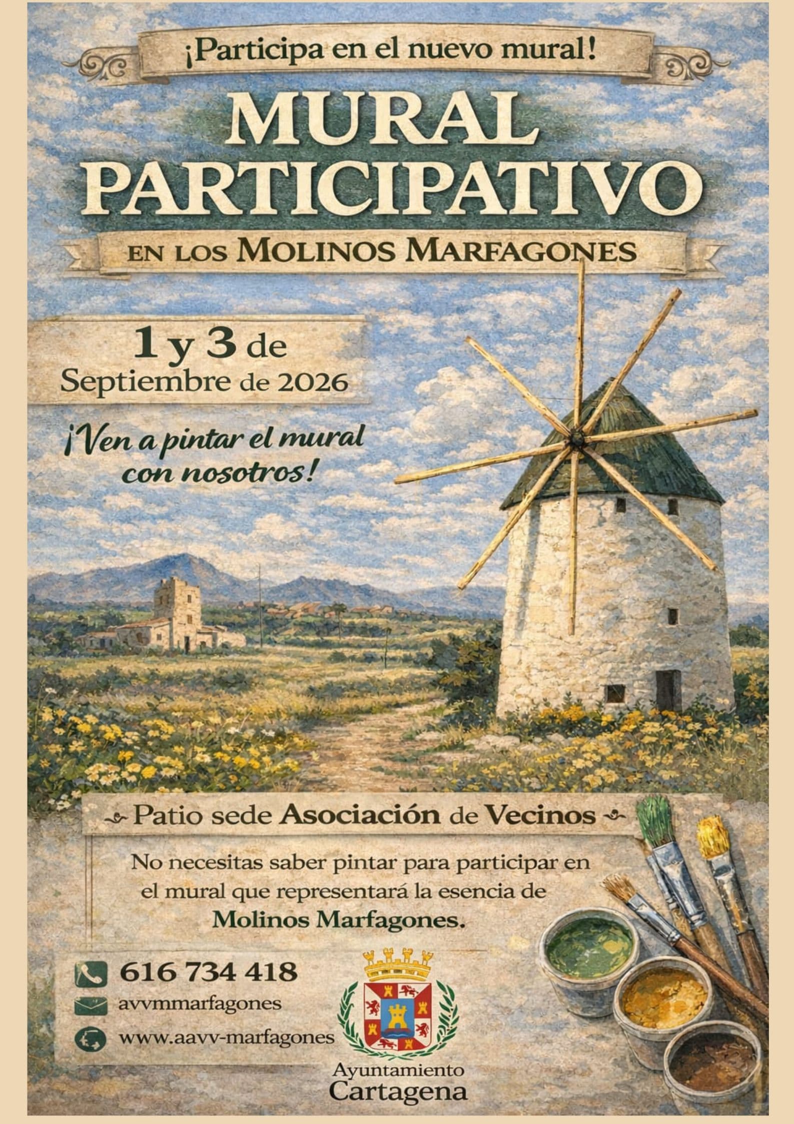 CULTURA CERCANA: MURAL PARTICIPATIVO EN MOLINOS MARFAGONES